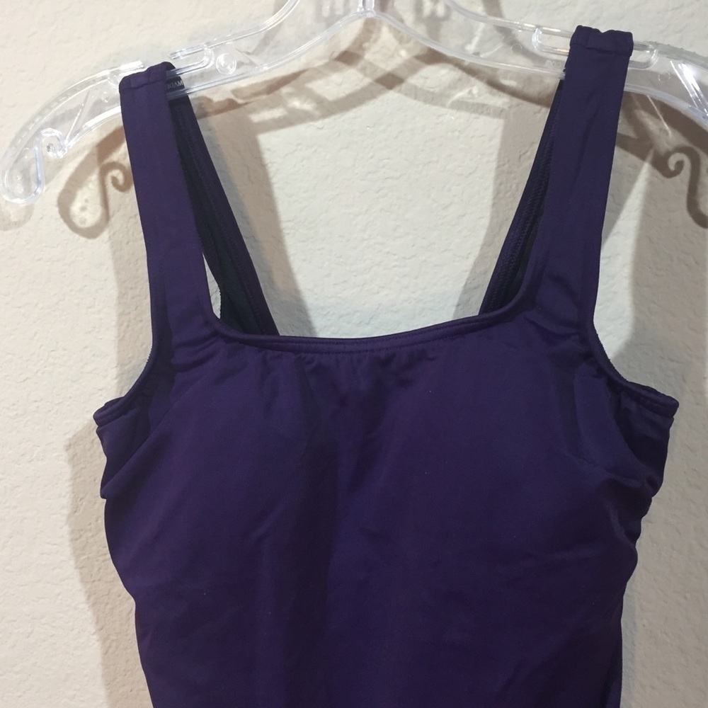 Lands End modest One Piece Swimsuit Purple Plum 6 - Picture 4 of 8